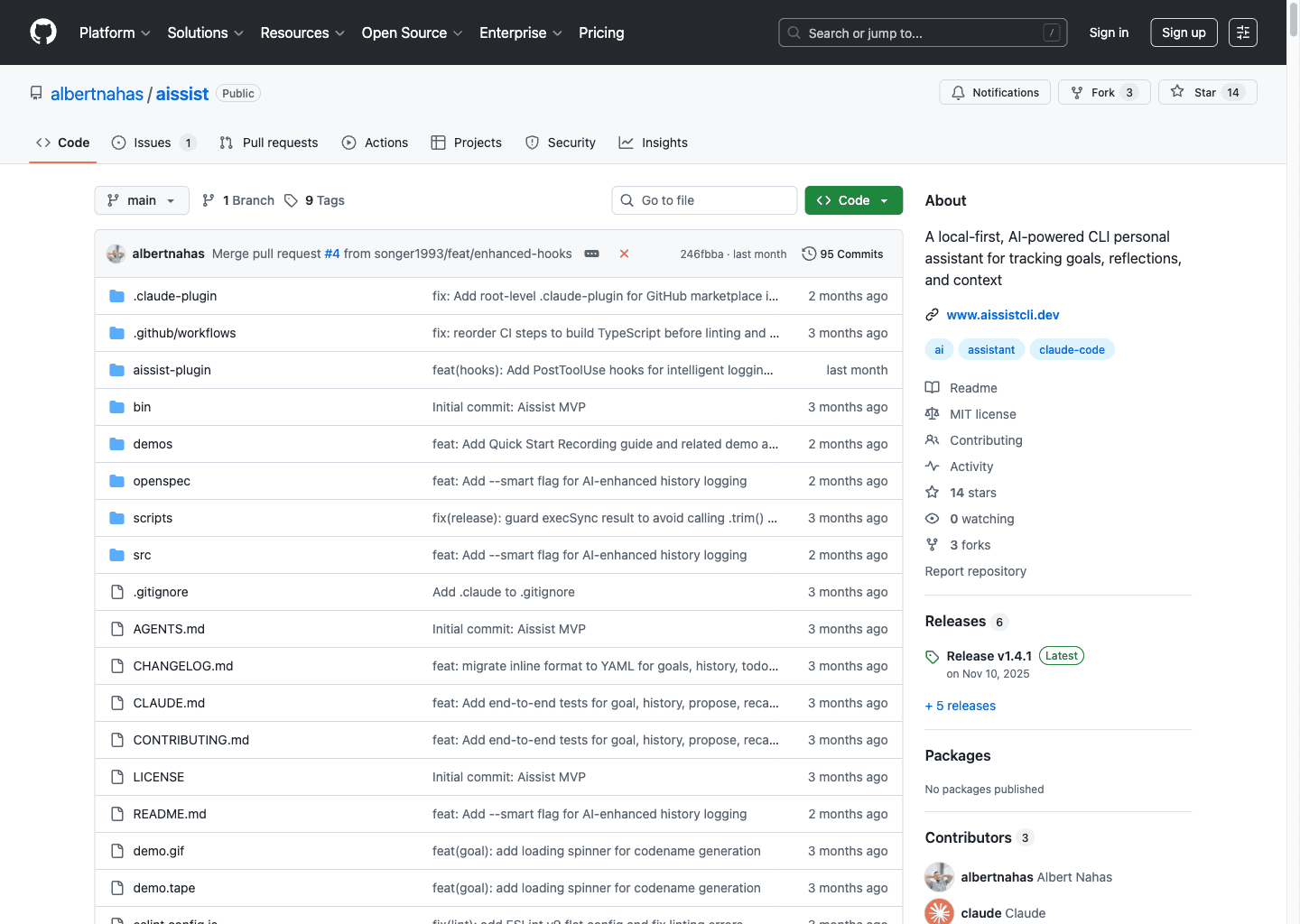 Aissist GitHub repository screenshot